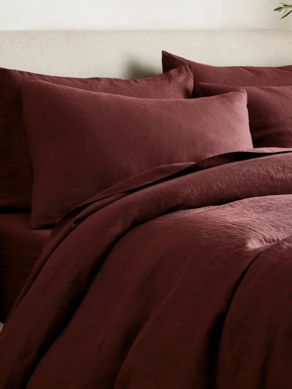 European Linen Sham Burgundy Only 1 King